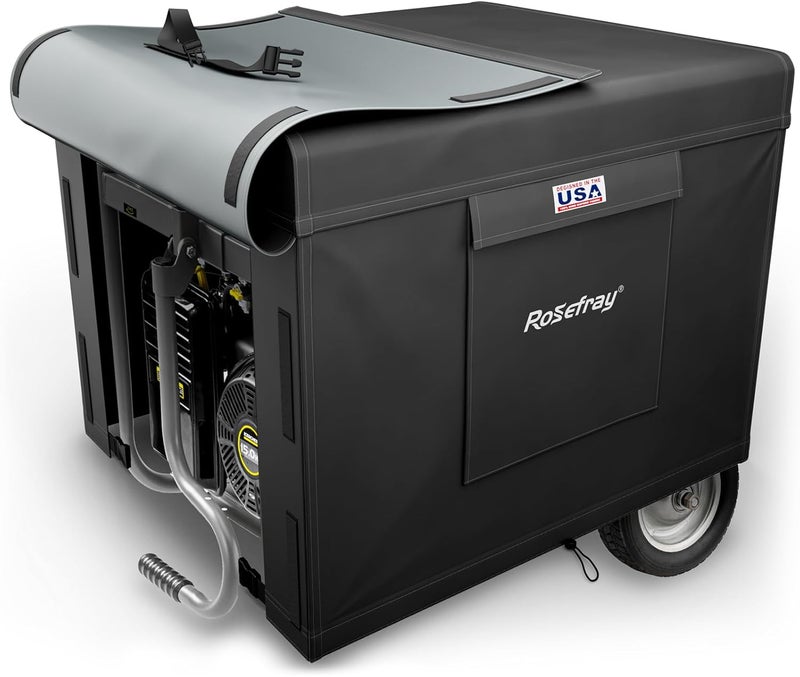 Rosefray Generator Cover-38”Lx28”Wx30”H,600D Heavy Duty Waterproof, Small Outside Equipment Cover for Champion,Predator,WEN,Ryobi,Generac,Westinghouse Portable Generator 5500-15000W-Black4XL - Image 1